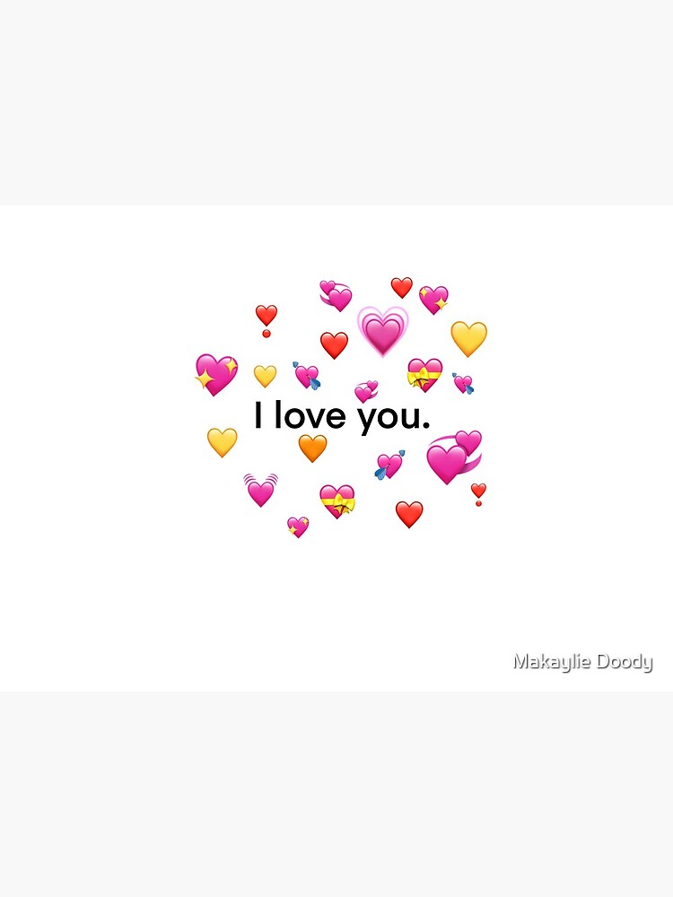 I Love You Emoji Hearts Art Board Print By Makaylie11 Redbubble