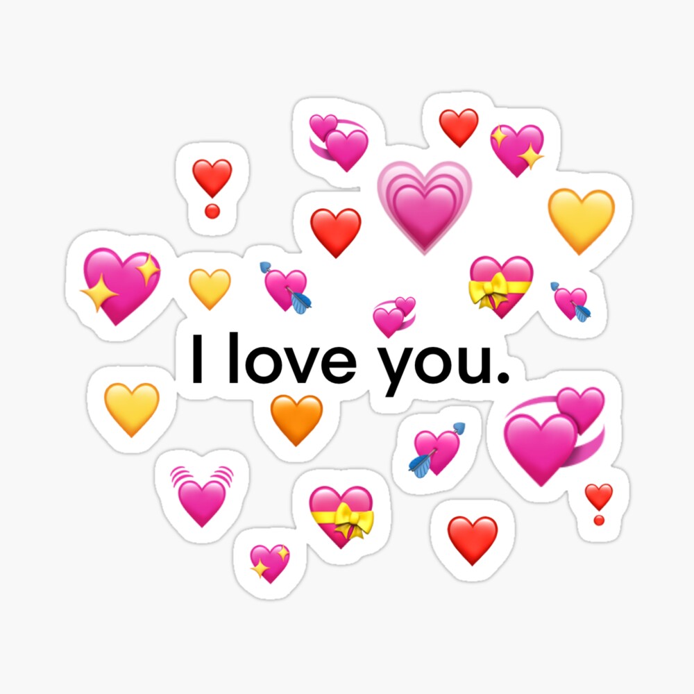 I Love You Emoji Hearts Art Board Print By Makaylie11 Redbubble
