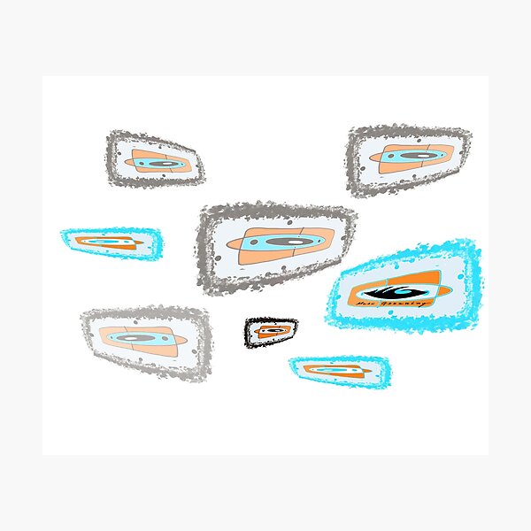 Item preview, MidMod Aqua Orange White and Black designed and sold by MarkGroaning.