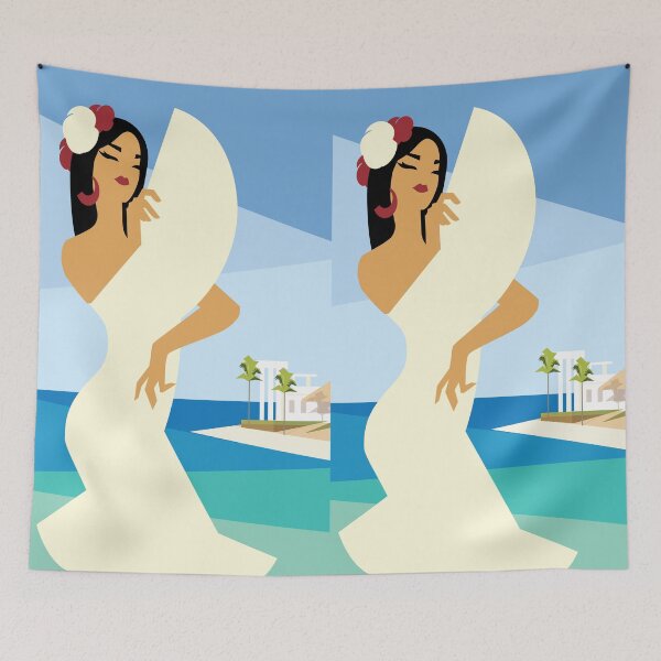 Item preview, Art Deco Flamenco A Dreamer`s Vision Of Dancer Vintage Retro Art Dance Of Passion designed and sold by 108dragons.