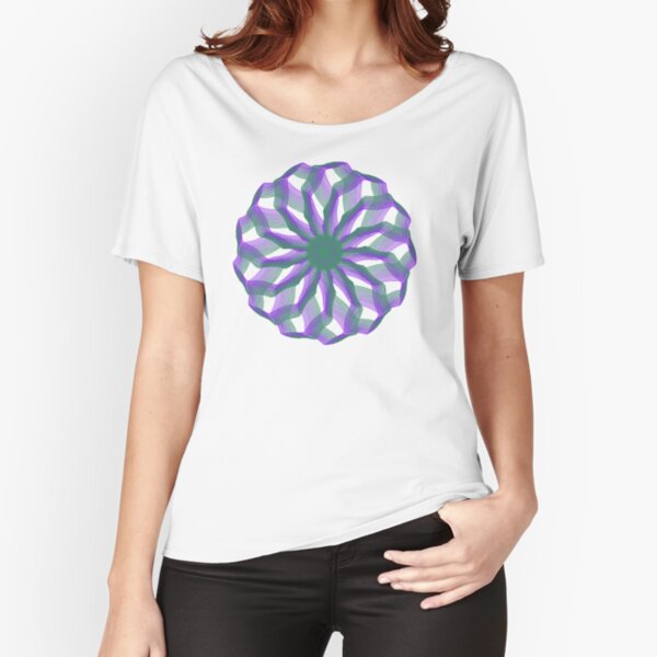 Spirograph with green and violet Relaxed Fit T-Shirt