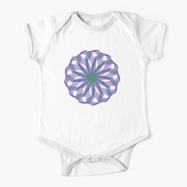 Spirograph with green and violet Short Sleeve Baby One-Piece