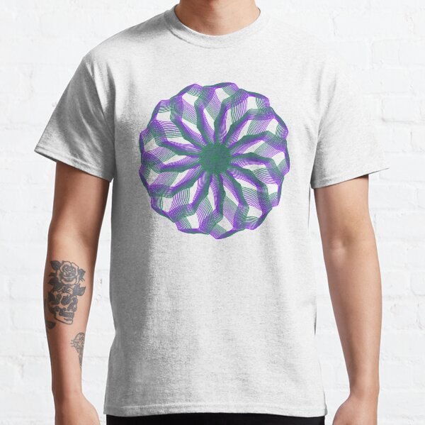 Spirograph with green and violet Classic T-Shirt