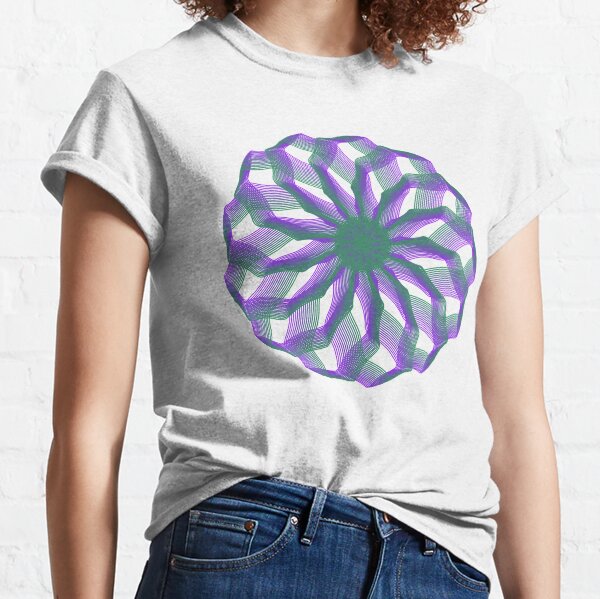 Spirograph with green and violet Classic T-Shirt