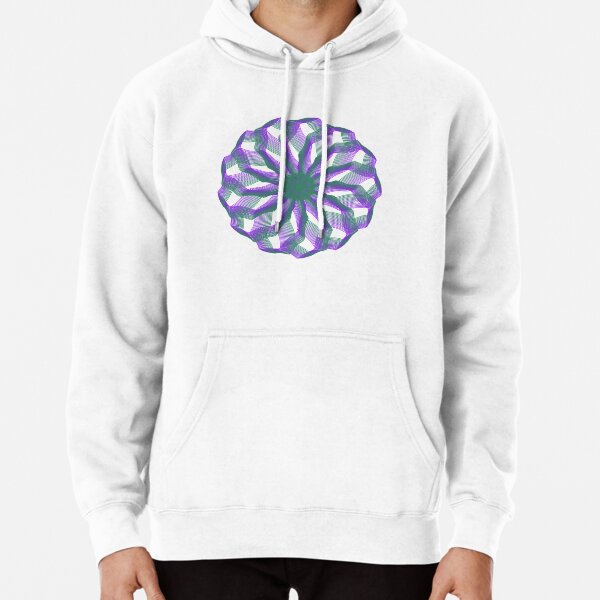 Spirograph with green and violet Pullover Hoodie