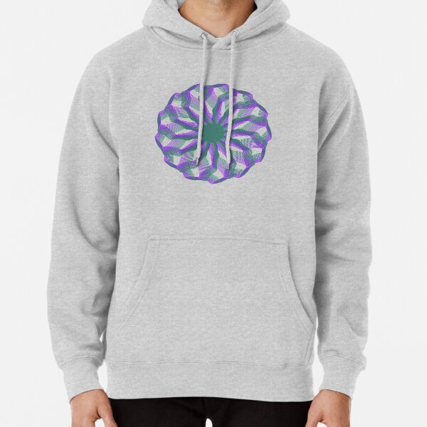 Spirograph with green and violet Pullover Hoodie