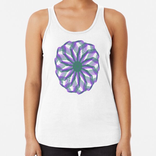 Spirograph with green and violet Racerback Tank Top