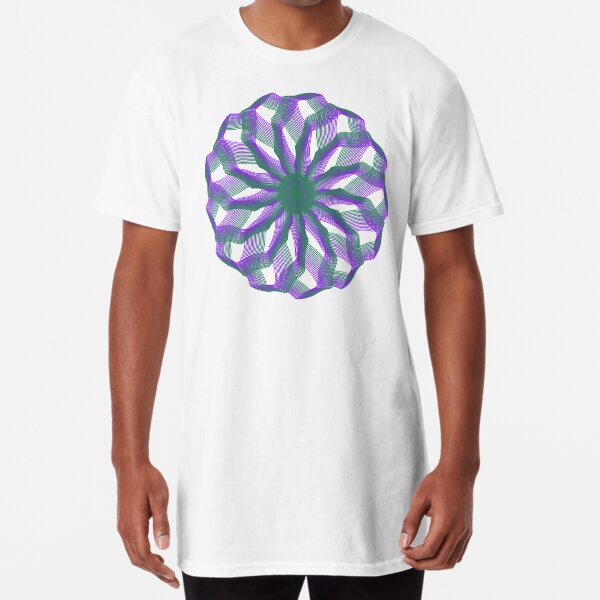 Spirograph with green and violet Long T-Shirt