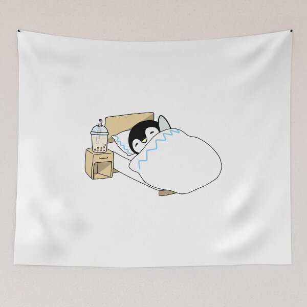 Item preview, Little Penguin Chilling in Bed with some Boba! designed and sold by SirBobalot.