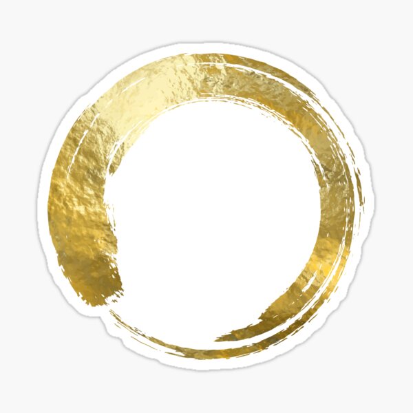 Gold Japanese Calligraphy Ensō Sticker