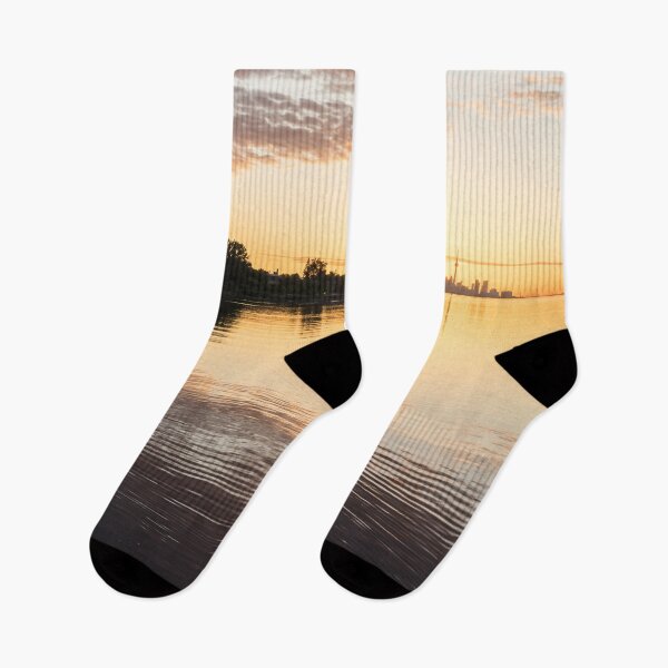Item preview, Glossy Morning Mood - Silky Ripplets and Reflections with Toronto Skyline designed and sold by Georgia Mizuleva.