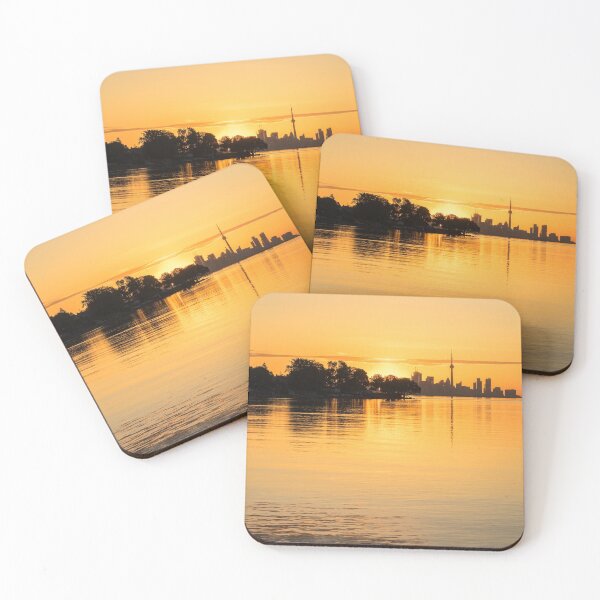 Item preview, Solar Power Gold - Glossy Aurea Dawning with Toronto Skyline designed and sold by Georgia Mizuleva.