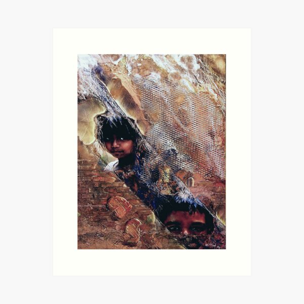 Hidden children's souls in the big city. Art Print