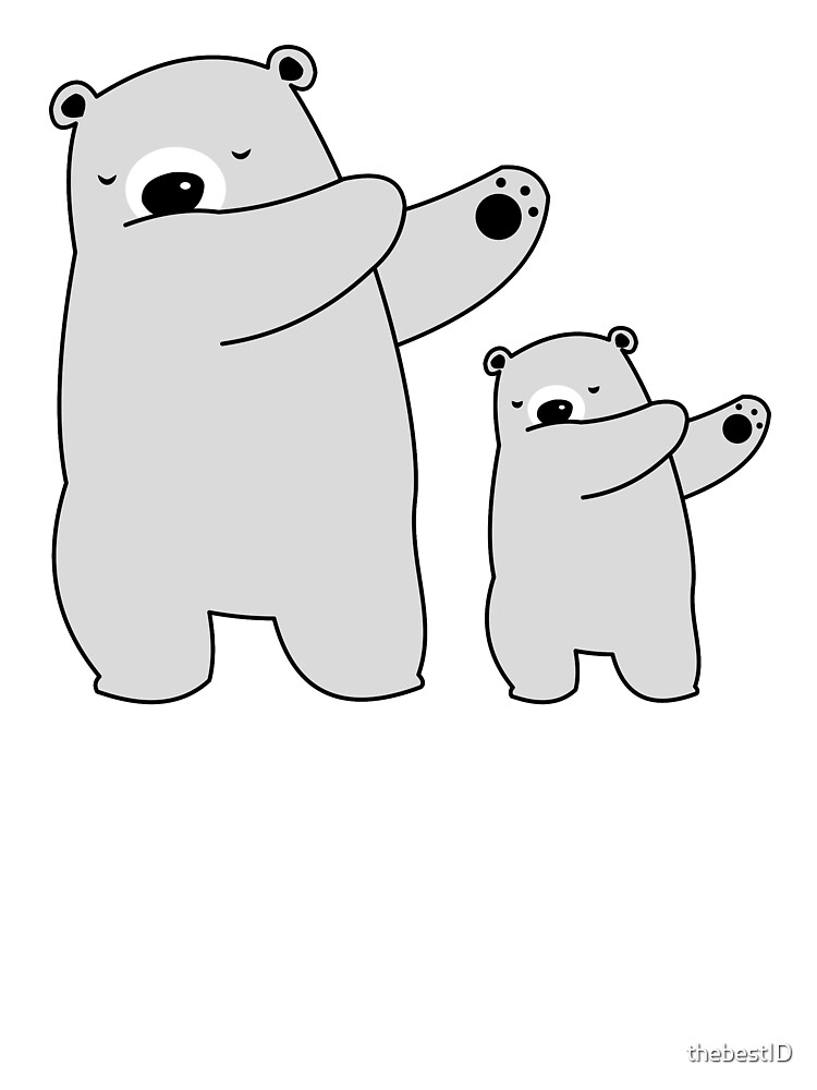 Dabbing Polar Bear Papa Bear Mama Bear Gift Kids T Shirt By Thebestid Redbubble - cute polar bear outfit roblox