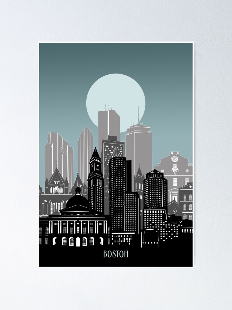 Boston Skyline Poster By Bekimart2 Redbubble