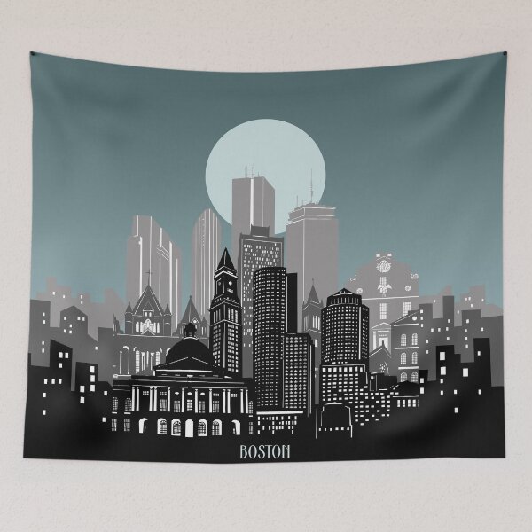 Item preview, boston skyline designed and sold by BekimART2.