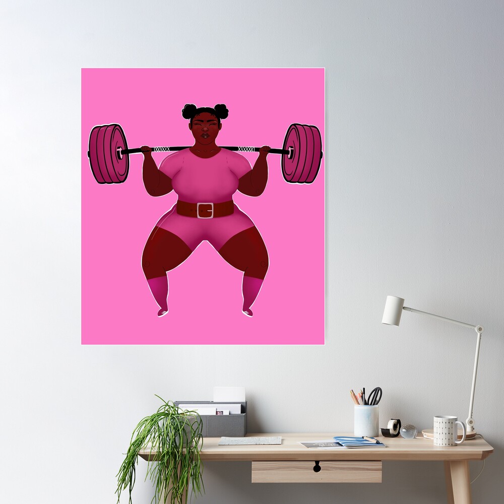 Weightlifting Fitness Workout Gym Pink Glitter Wallpaper by ARTPICS