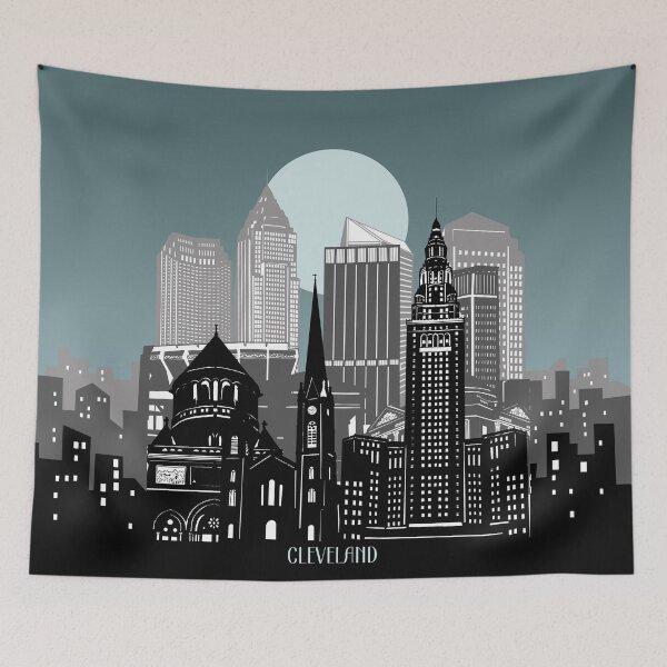 Item preview, cleveland skyline designed and sold by BekimART2.