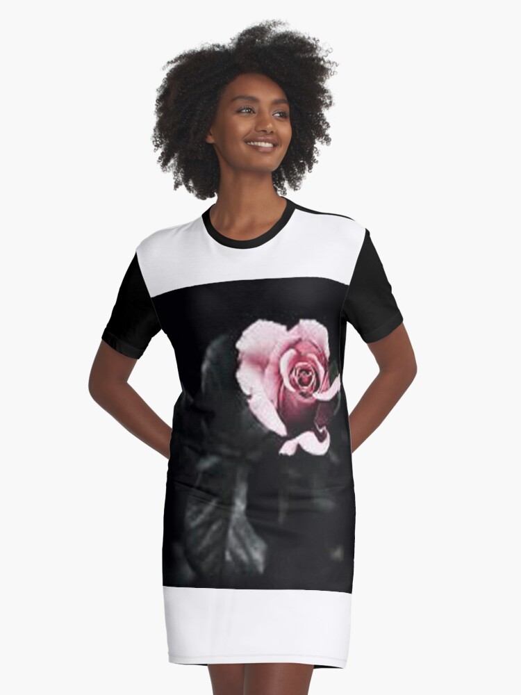 pink rose t shirt dress