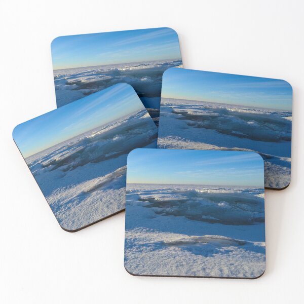Item preview, blue sky over the snowy ice space of the frozen Baltic Sea in a winter morning designed and sold by yarvin13.