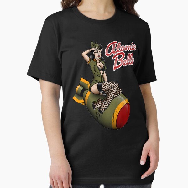 Salty-Dog American Traditional Patriotic Atomic Bomb Belle Nose Art Pin-up Girl Essential T-Shirt