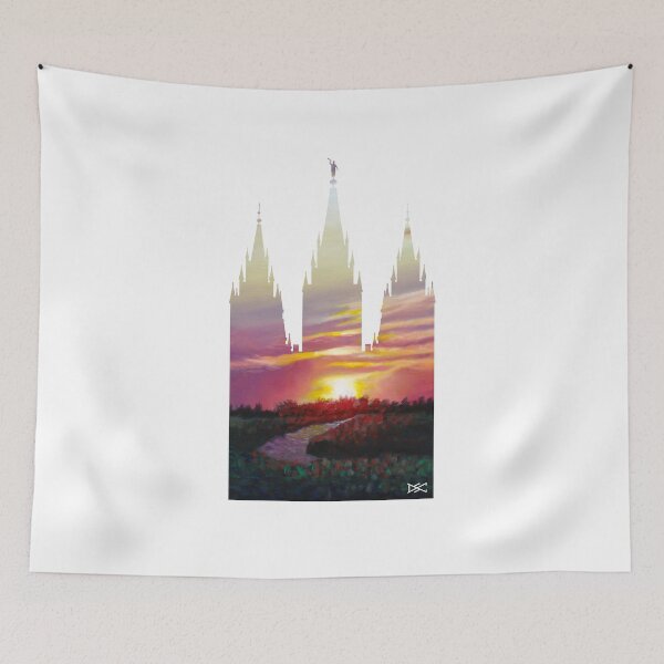 Item preview, Salt Lake City LDS Temple Sunrise River Silhouette designed and sold by DSC Arts.