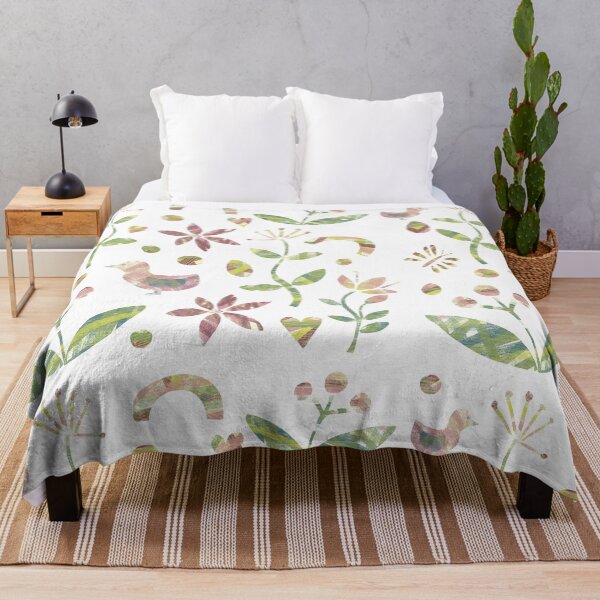 Item preview, Flowers and birds rustic pattern designed and sold by MintSniffArt.