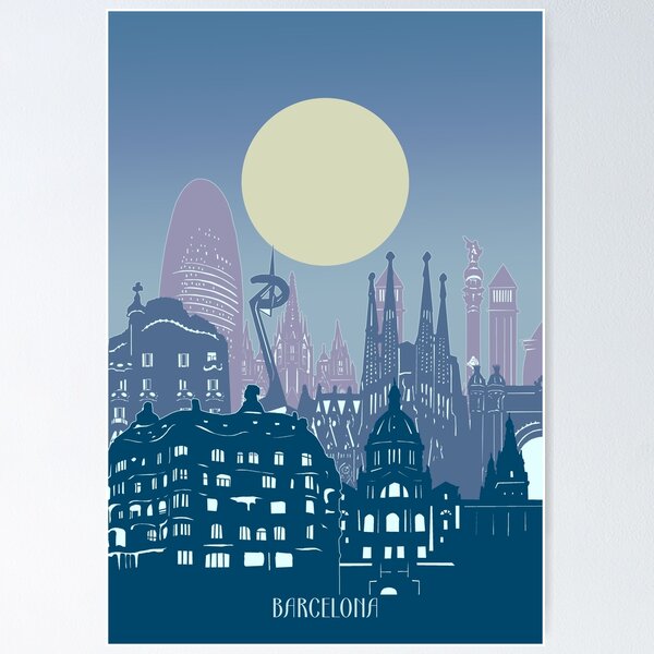 Item preview, barcelona skyline designed and sold by BekimART2.