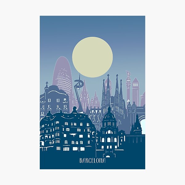 Item preview, barcelona skyline designed and sold by BekimART2.