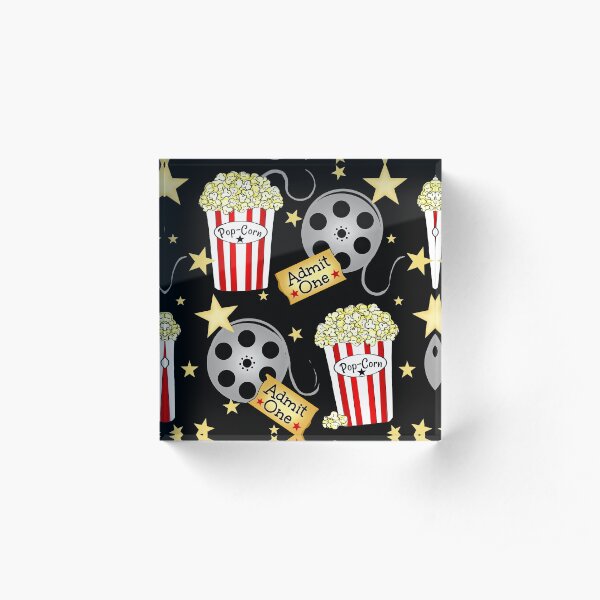 VIP Movie Night / Pop Corn Acrylic Block
