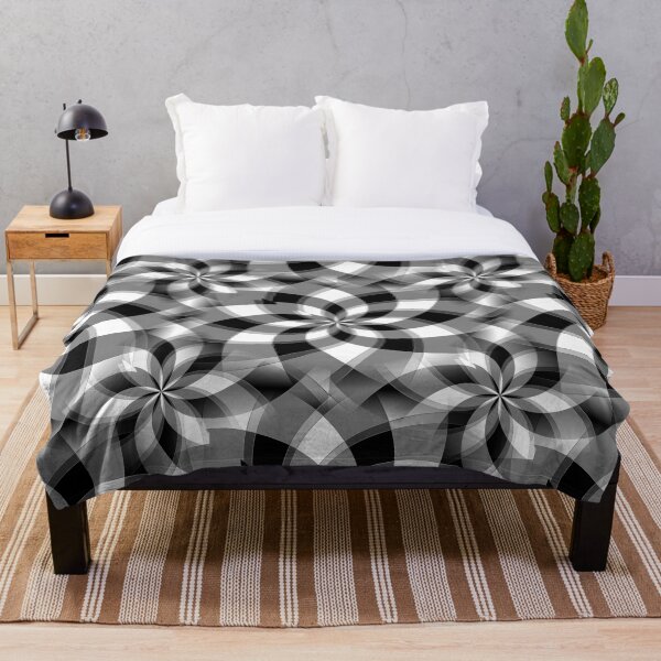 Item preview, Rhombus monochrome flower pattern designed and sold by siwabudda.
