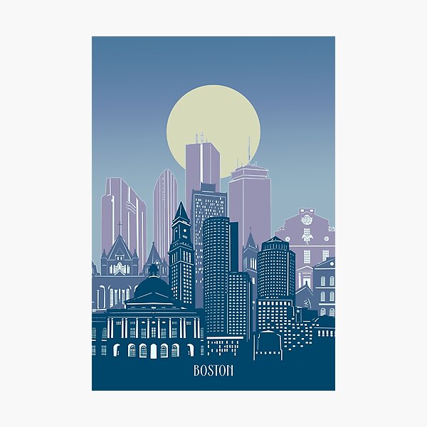 Boston Monochrome Wall Art Redbubble