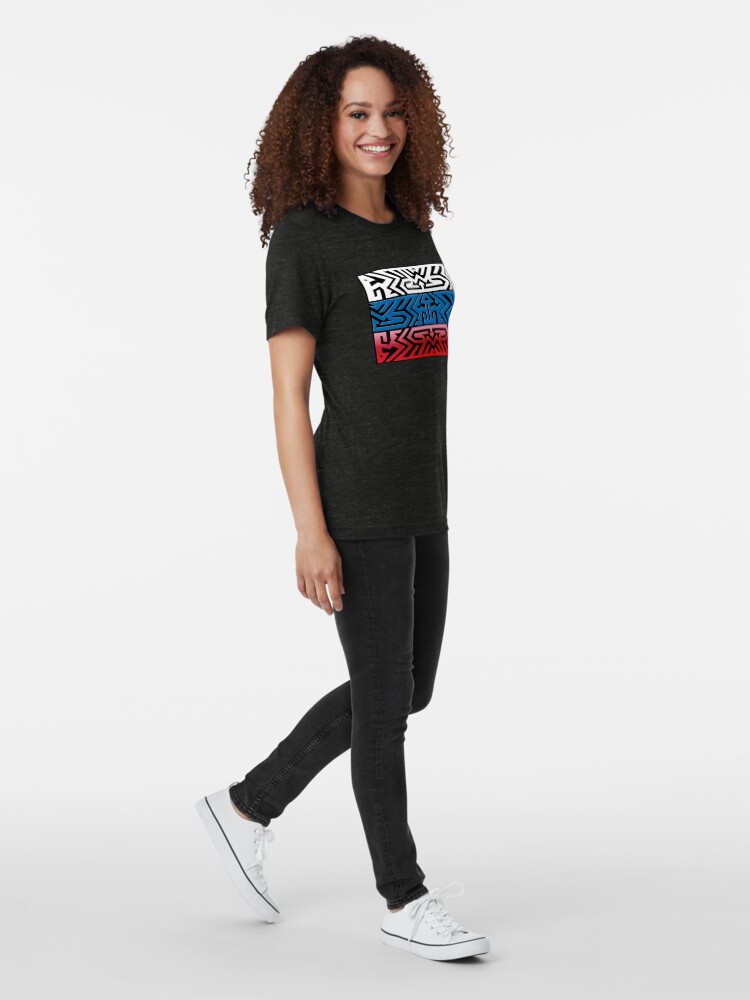Alternate view of Crazy Flag # 193 Tri-blend T-Shirt