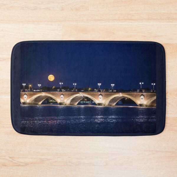 Item preview, France. Bordeaux. Bridge over Garonne river at Night with Full Moon. designed and sold by vadim19.