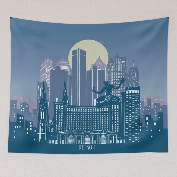 Item preview, detroit skyline designed and sold by BekimART2.