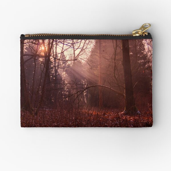 golden foggy winter morning Zipper Pouch