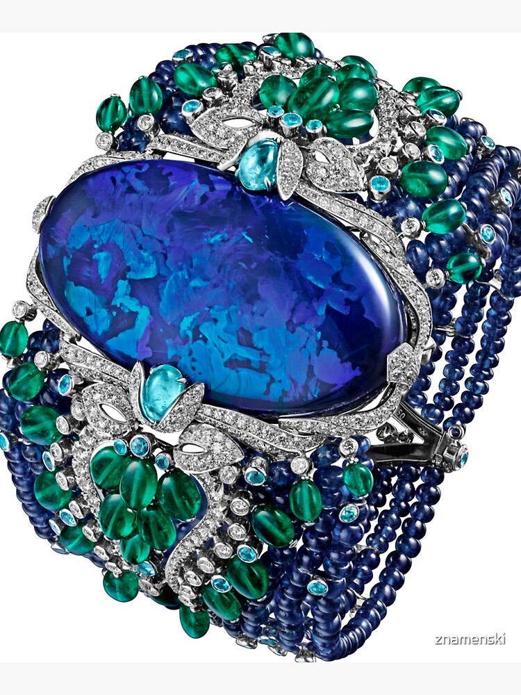 HIGH JEWELRY BRACELET ... Platinum, opal, sapphires, emeralds, Paraiba tourmalines by znamenski