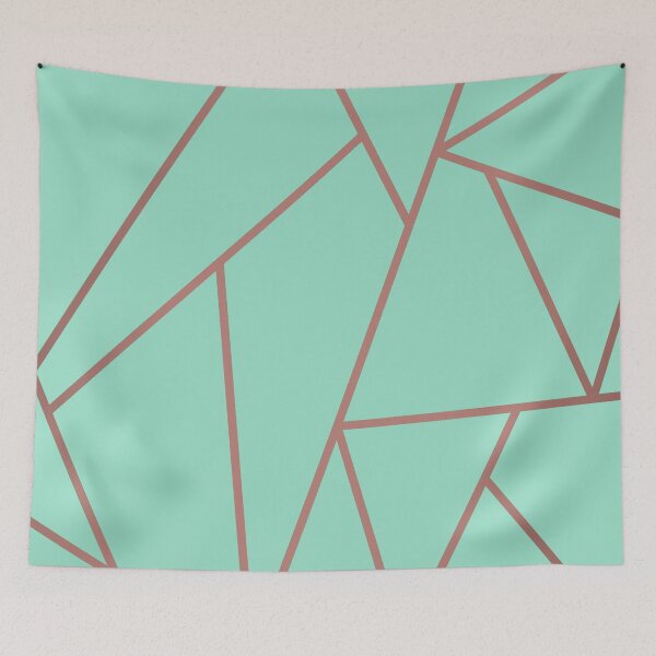 Item preview, Green and coppery geometric background designed and sold by Jenmag.