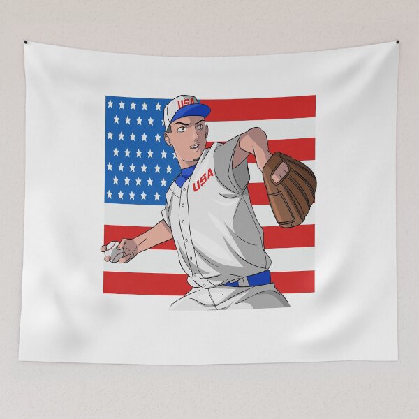 Item preview, Baseball Pitcher American Flag USA designed and sold by Nosek1ng.