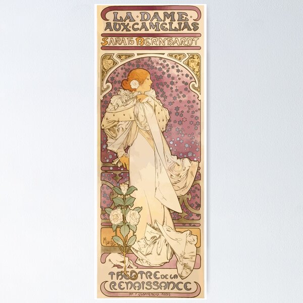 Item preview, Poster 1890s Alfons Mucha 1896 La Dame aux Camélias Sarah Bernhardt designed and sold by wetdryvac.
