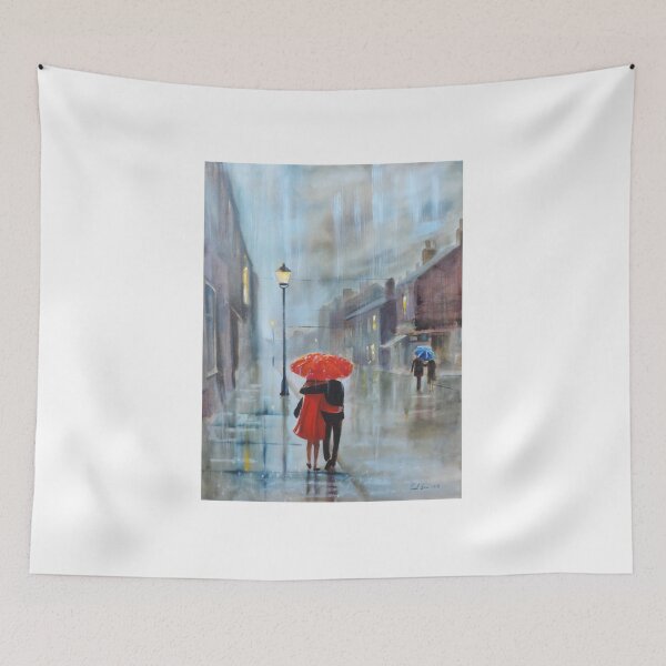 Item preview, Red umbrella rain painting designed and sold by GORDON BRUCE ART.