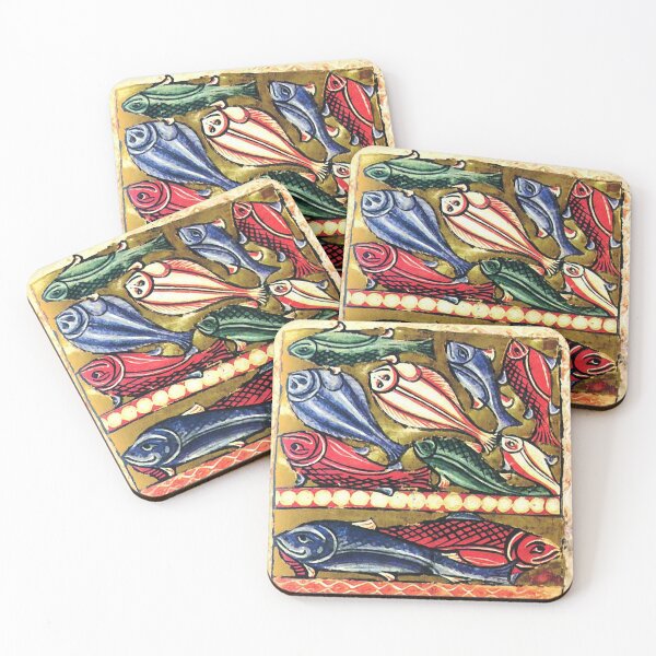Item preview, FISHES Medieval Bestiary Antique Miniature designed and sold by BulganLumini.