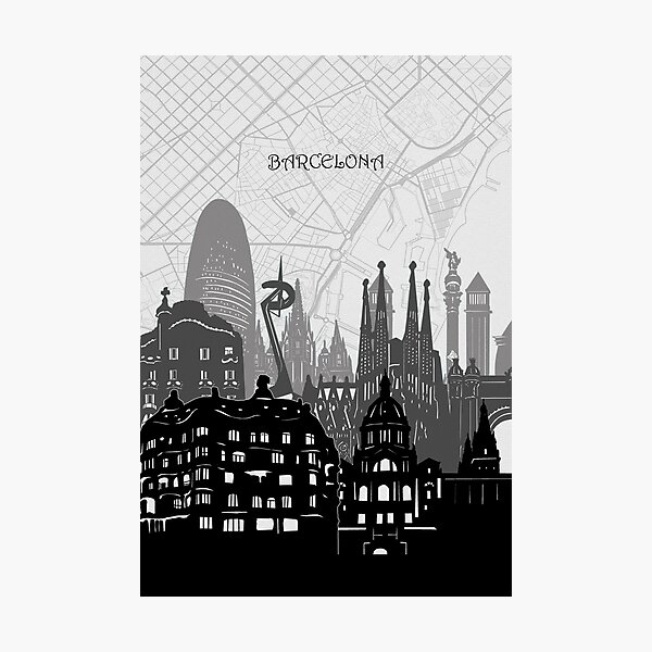 Item preview, barcelona skyline designed and sold by BekimART2.