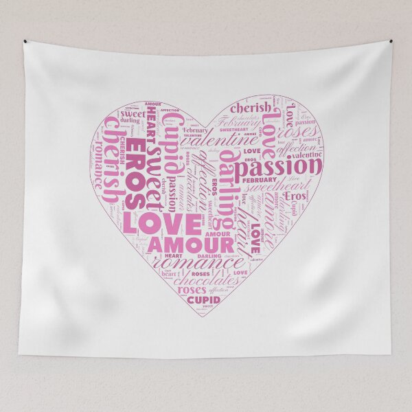 Item preview, Pink Heart Valentine Love Word Cloud on White designed and sold by Gsallicat.