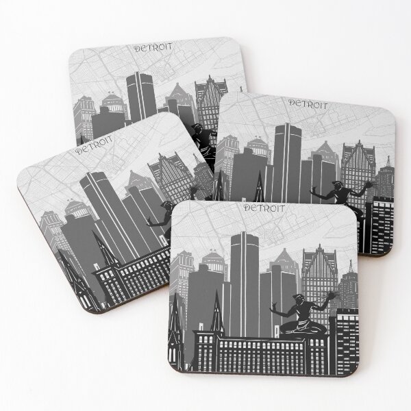 Item preview, detroit skyline designed and sold by BekimART2.