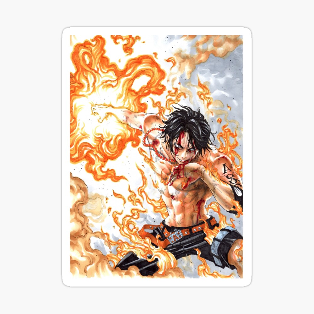 Portgas D Ace Poster By Gibbins Redbubble