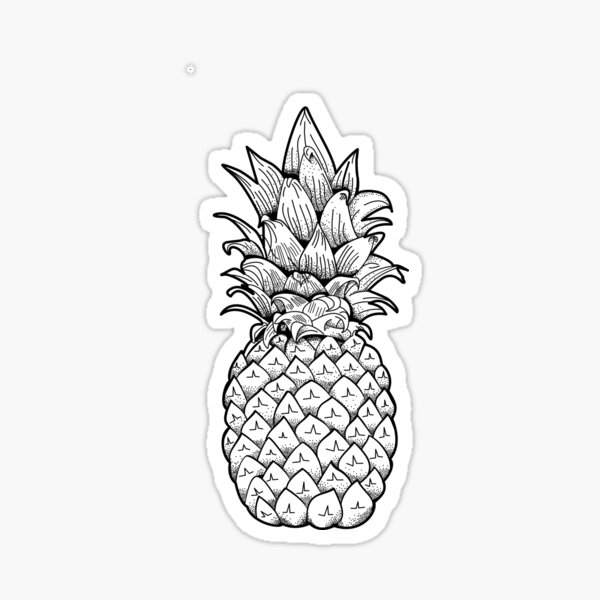 Pineapple - Dot work (B&W)" Sticker for Sale by Thinkinkt