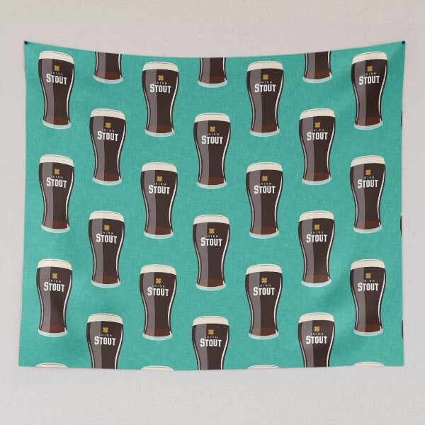 Item preview, Irish stout - dark beer in glass - teal designed and sold by littlearrow.
