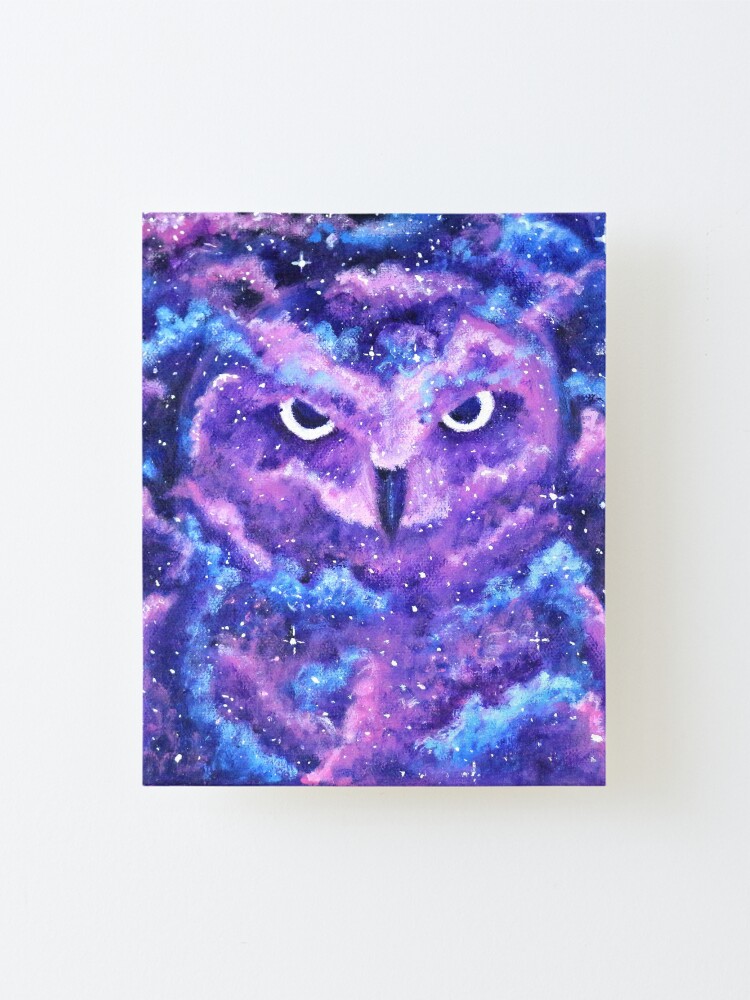 Owl Art Space Nebula Art Mounted Print By Kitslam Redbubble