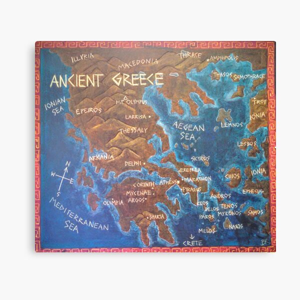 Map of Ancient Greece Canvas Print
